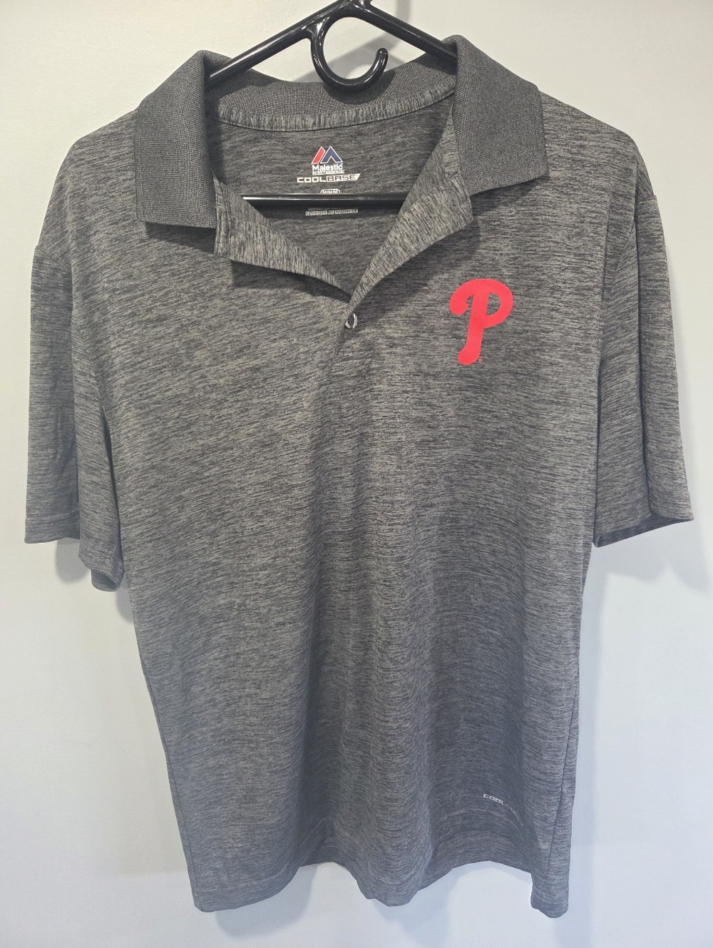 MLB Philadelphia Phillies Medium Mens Polo Shirt Majestic